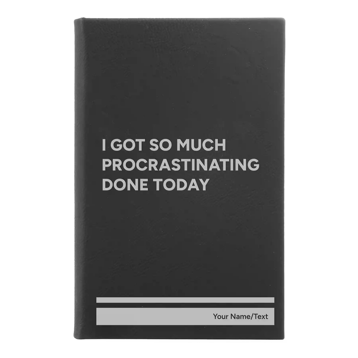 Personalized Procrastinating Leatherette Sketch Book (small) | Black/Silver