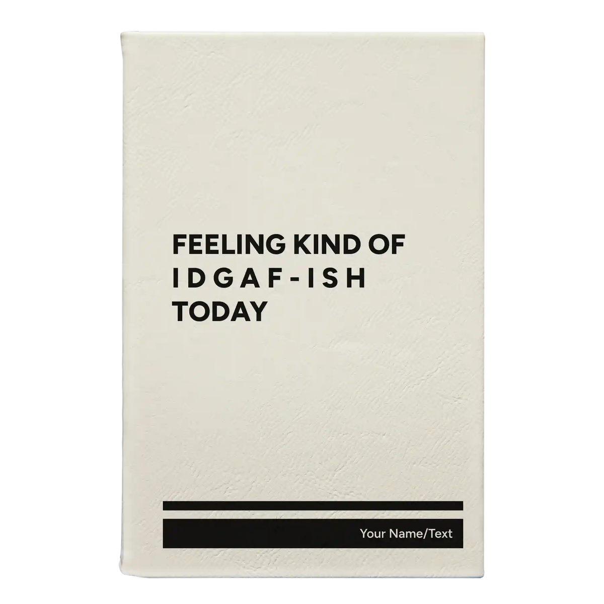 Personalized Idgaf ish Leatherette Sketch Book (small) | White