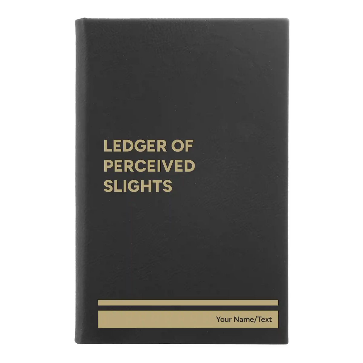 Personalized Perceived Slights Leatherette Journal (small) | Black/Gold