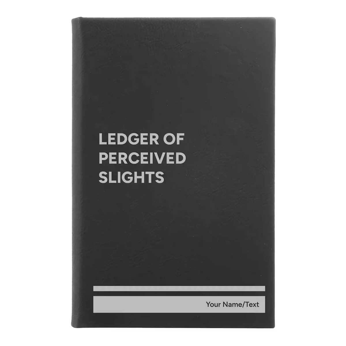 Personalized Perceived Slights Leatherette Journal (small) | Black/Silver
