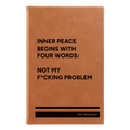 Personalized Inner Peace Leatherette Sketch Book (small) | Rawhide