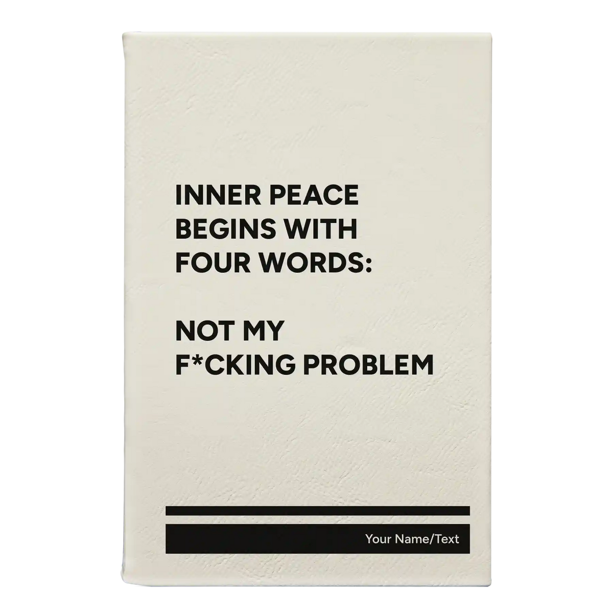 Personalized Inner Peace Leatherette Journal (small) | White