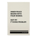 Personalized Inner Peace Leatherette Sketch Book (small) | White
