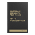 Personalized Inner Peace Leatherette Sketch Book (small) | Black/Gold