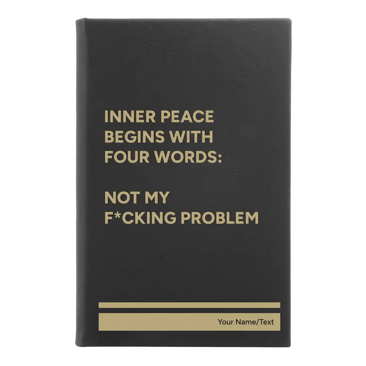 Personalized Inner Peace Leatherette Sketch Book (small) | Black/Gold