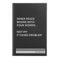 Personalized Inner Peace Leatherette Journal (small) | Black/Silver