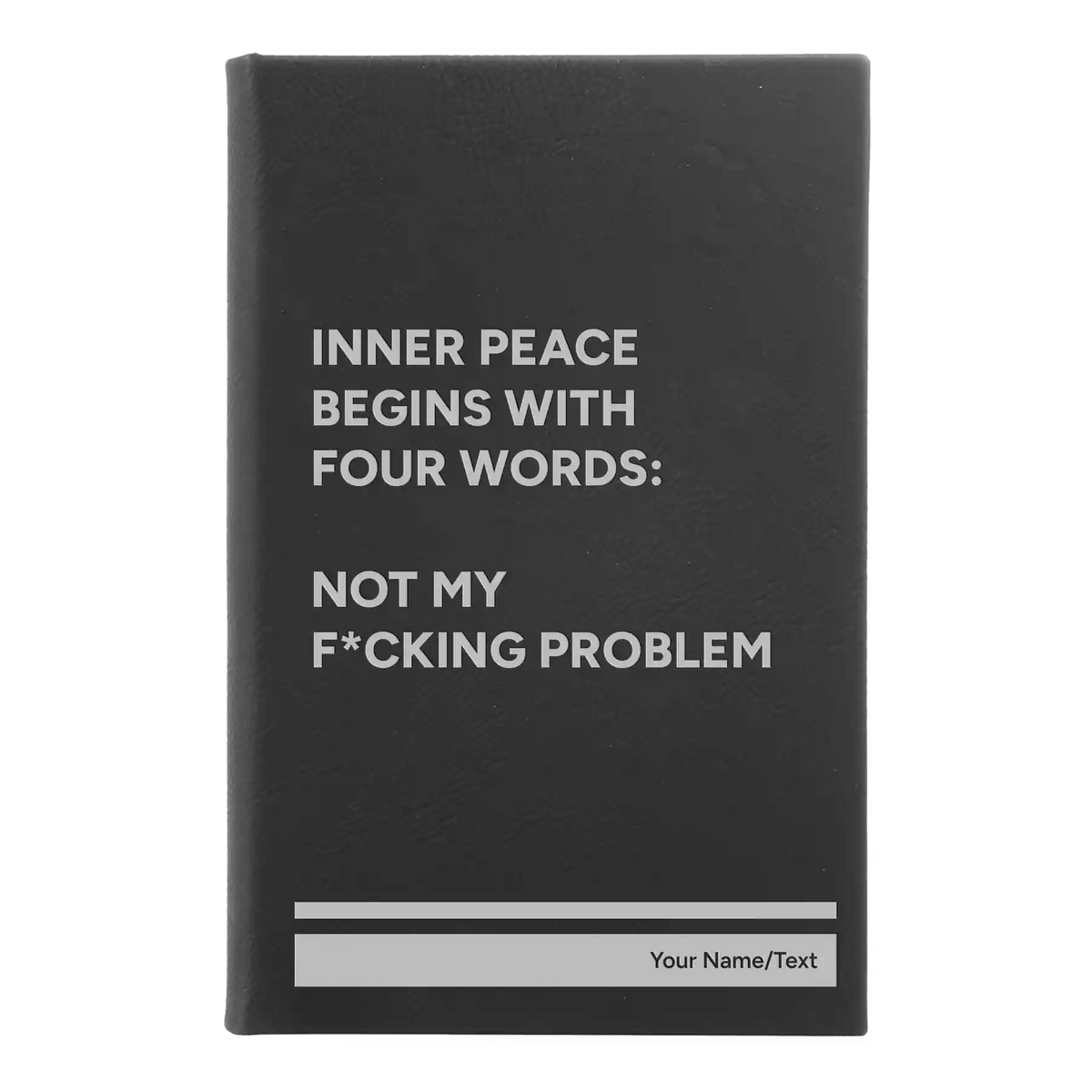 Personalized Inner Peace Leatherette Sketch Book (small) | Black/Silver