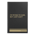 Personalized Trying to Care Leatherette Sketch Book (small) | Black/Gold