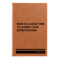 Personalized Lower Your Expectations Leatherette Sketch Book (small) | Rawhide