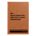Personalized Quick Question Leatherette Sketch Book (small) | Rawhide
