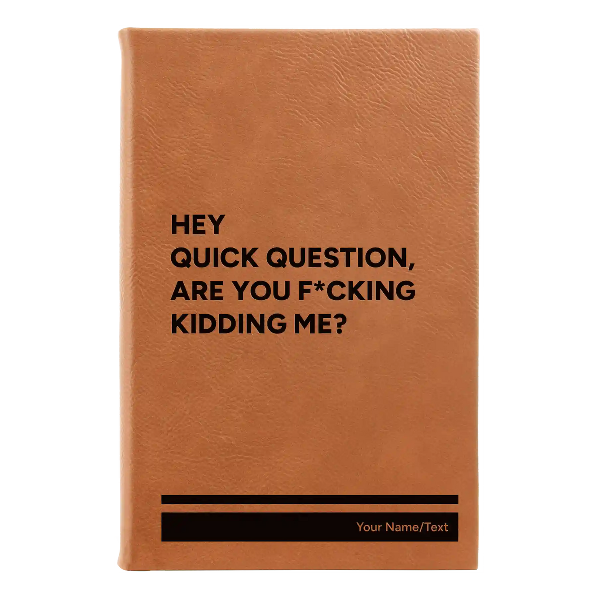 Personalized Quick Question Leatherette Sketch Book (small) | Rawhide