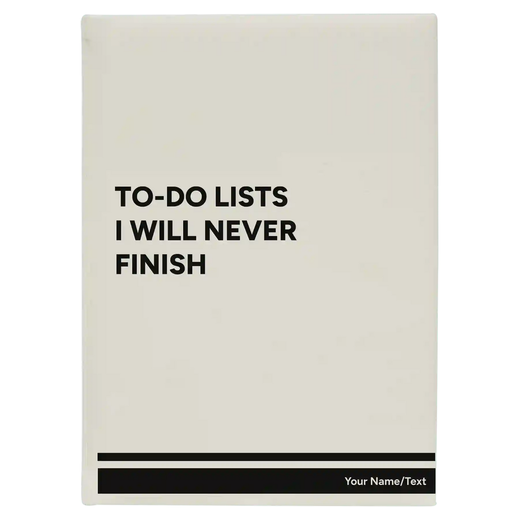 Personalized TO DO List Leatherette Journal (large) | White