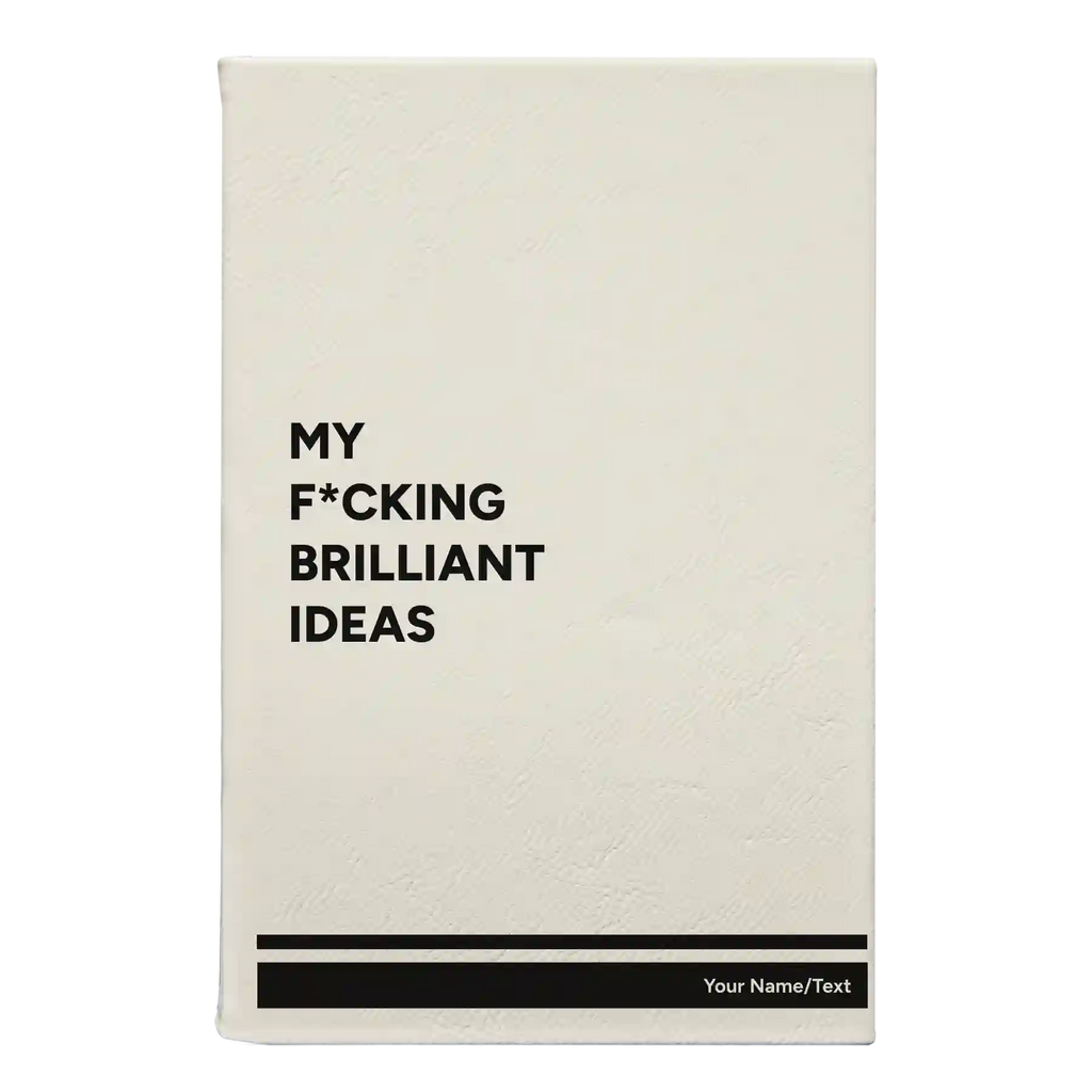Personalized Fcking Brilliant Ideas Leatherette Journal (small) | White
