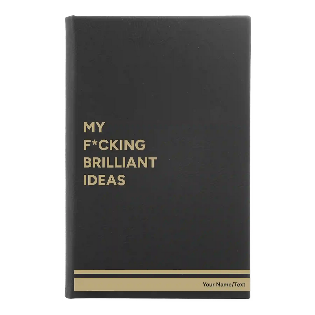 Personalized Fcking Brilliant Ideas Leatherette Journal (small) | Black/Gold