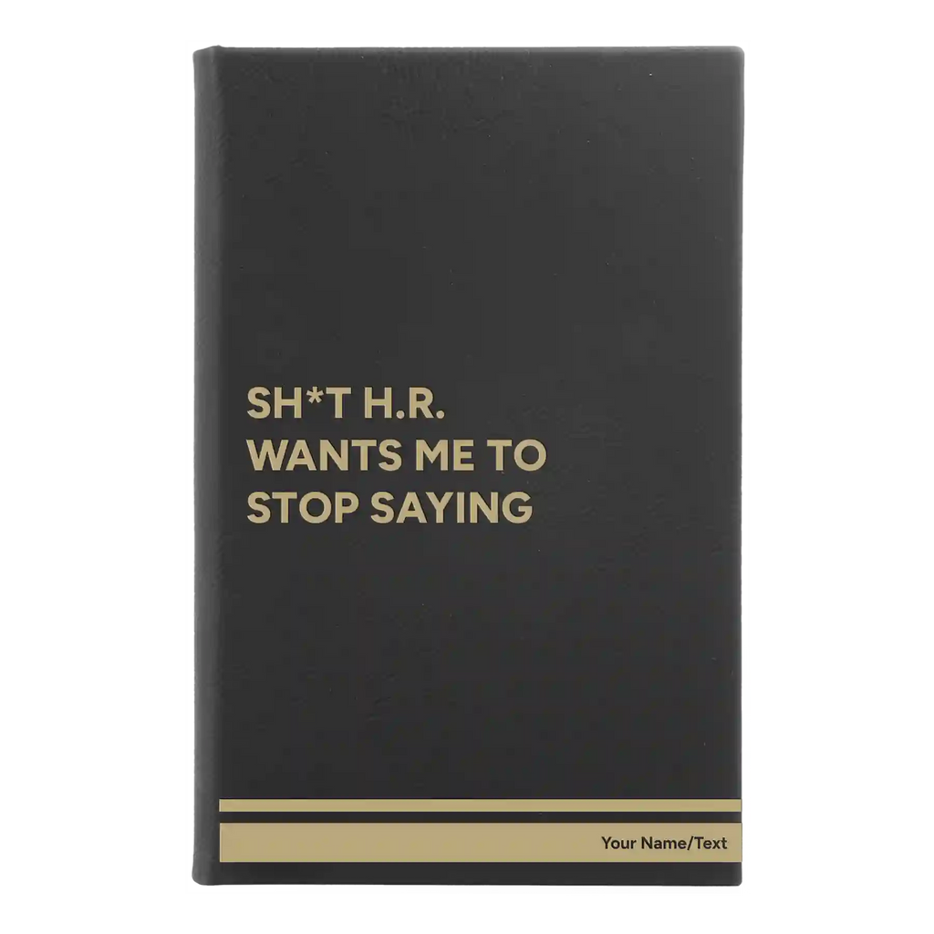 Personalized Stop Saying Leatherette Sketch Book (small) | Black/Gold