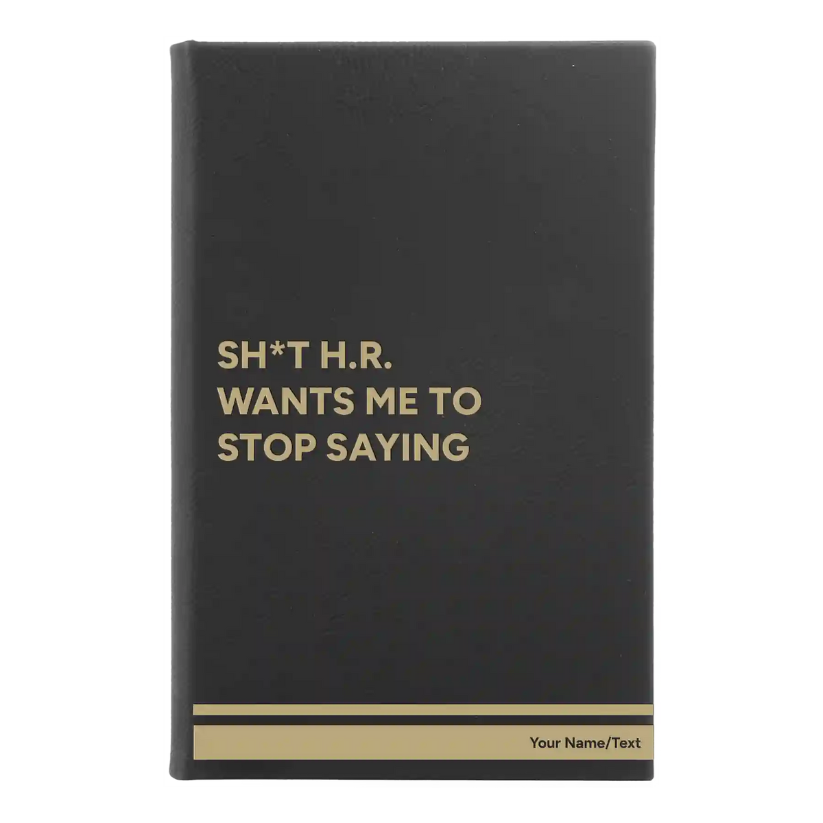 Personalized Stop Saying Leatherette Sketch Book (small) | Black/Gold