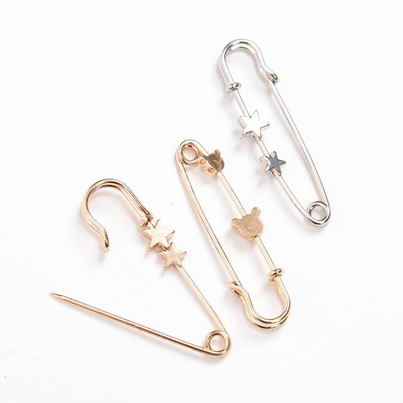 Decorative Safety Pin Brooches