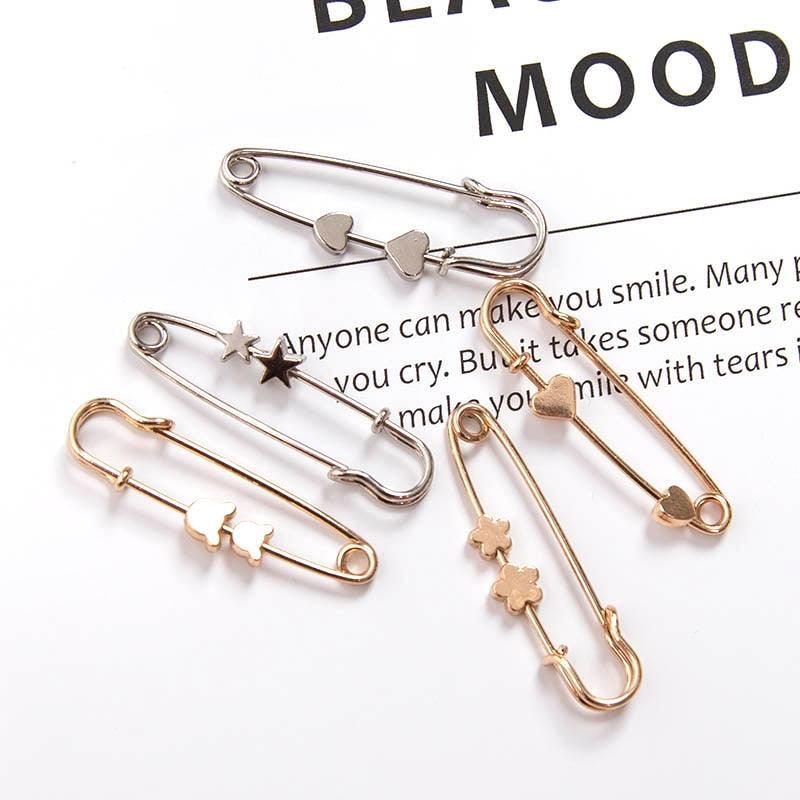 Decorative Safety Pin Brooches
