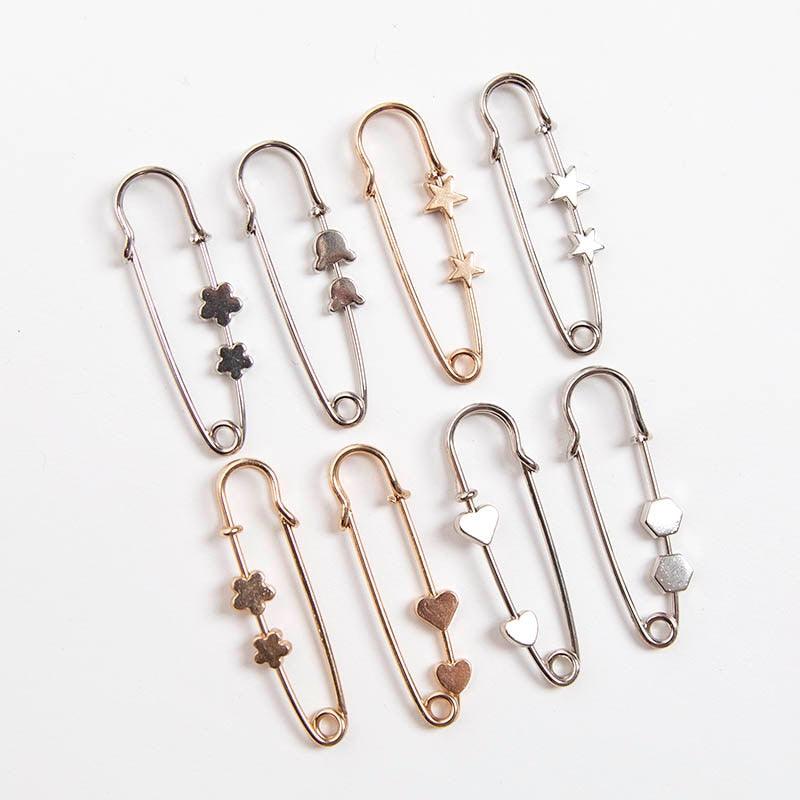 Decorative Safety Pin Brooches