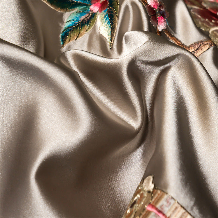 Palace Style Egyptian Cotton Peony Embroidery Duvet Cover
