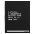 Personalized Notes and Doodles From Meetings Spiral Notebook (large) | Black