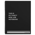 Personalized Fancy New Job Spiral Notebook (large) | Black