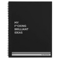 Personalized Fcking Brilliant Ideas Spiral Notebook (large) | Black