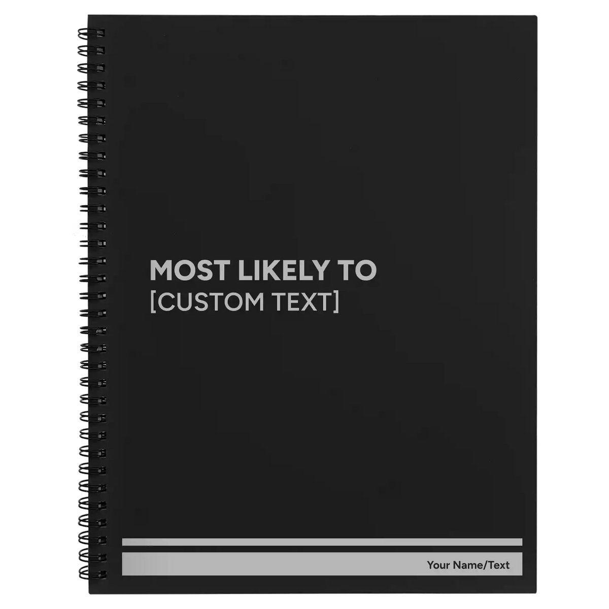 Personalized Most likely to Spiral Notebook (large) | Black