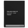 Personalized Idgaf ish Spiral Notebook (large) | Black