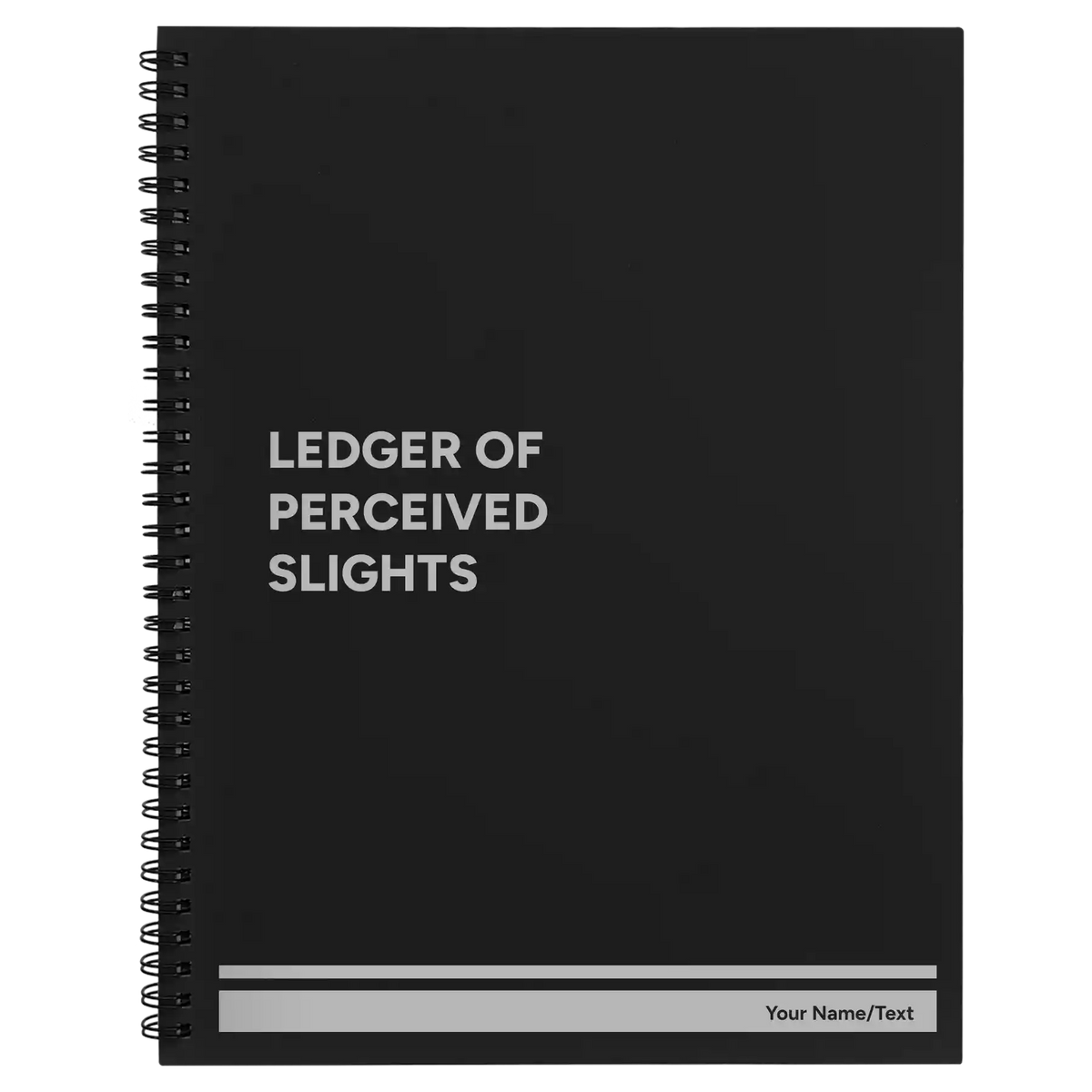 Personalized Perceived Slights Spiral Notebook (large) | Black