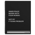 Personalized Inner Peace Spiral Notebook (large) | Black