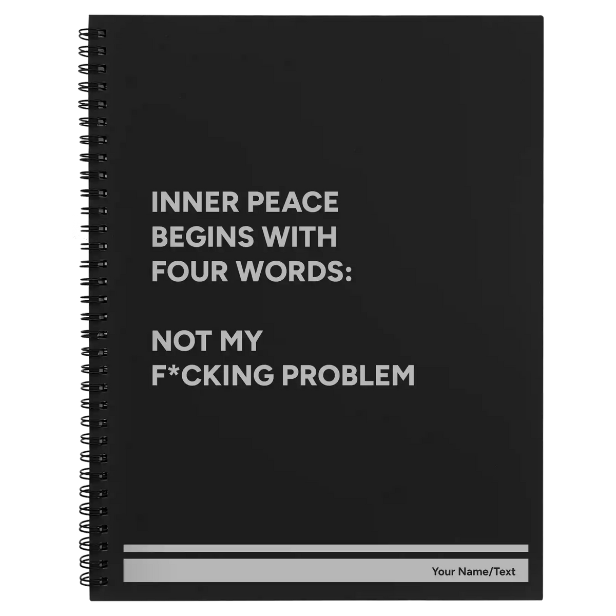 Personalized Inner Peace Spiral Notebook (large) | Black