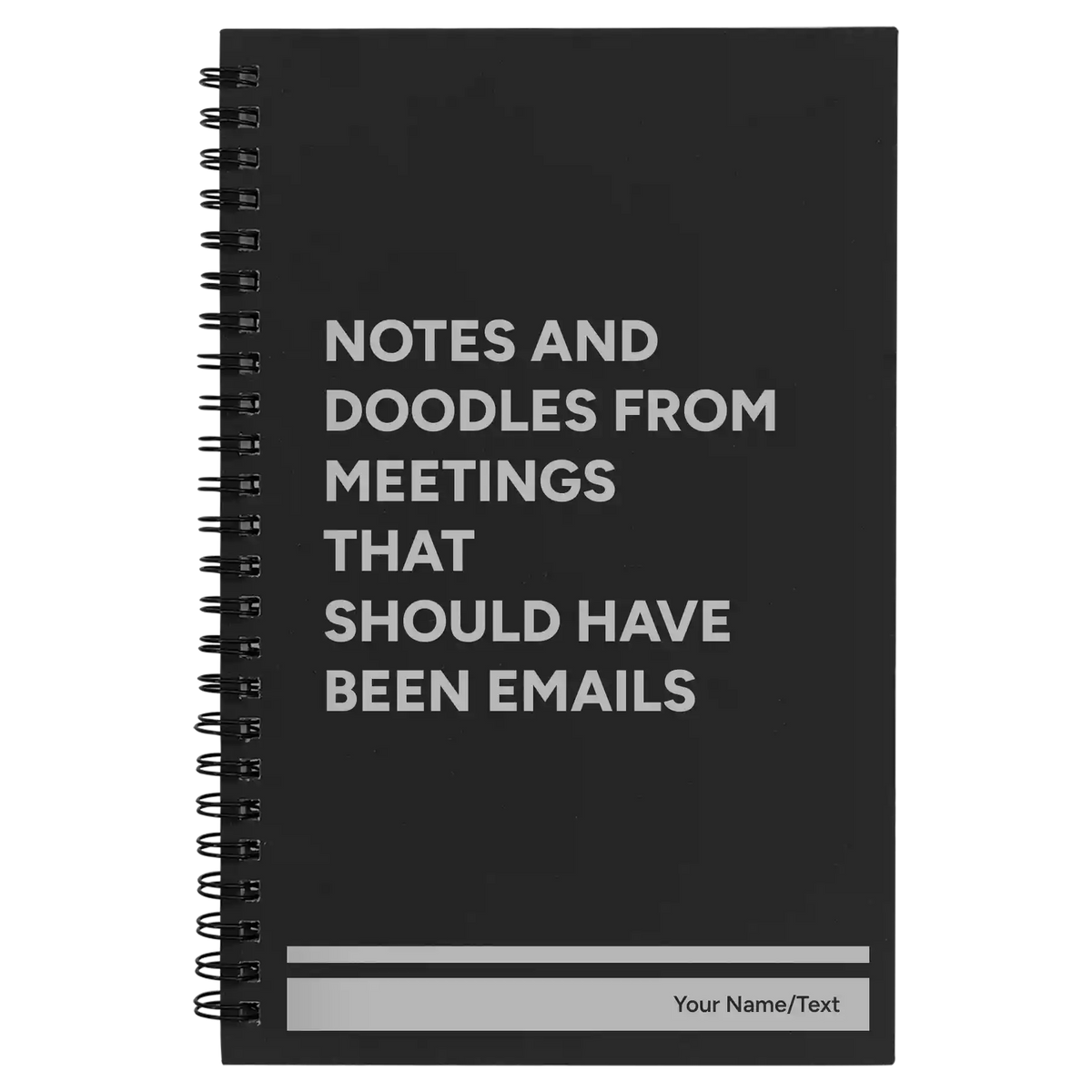 Personalized Notes and Doodles From Meetings Spiral Notebook (small) | Black