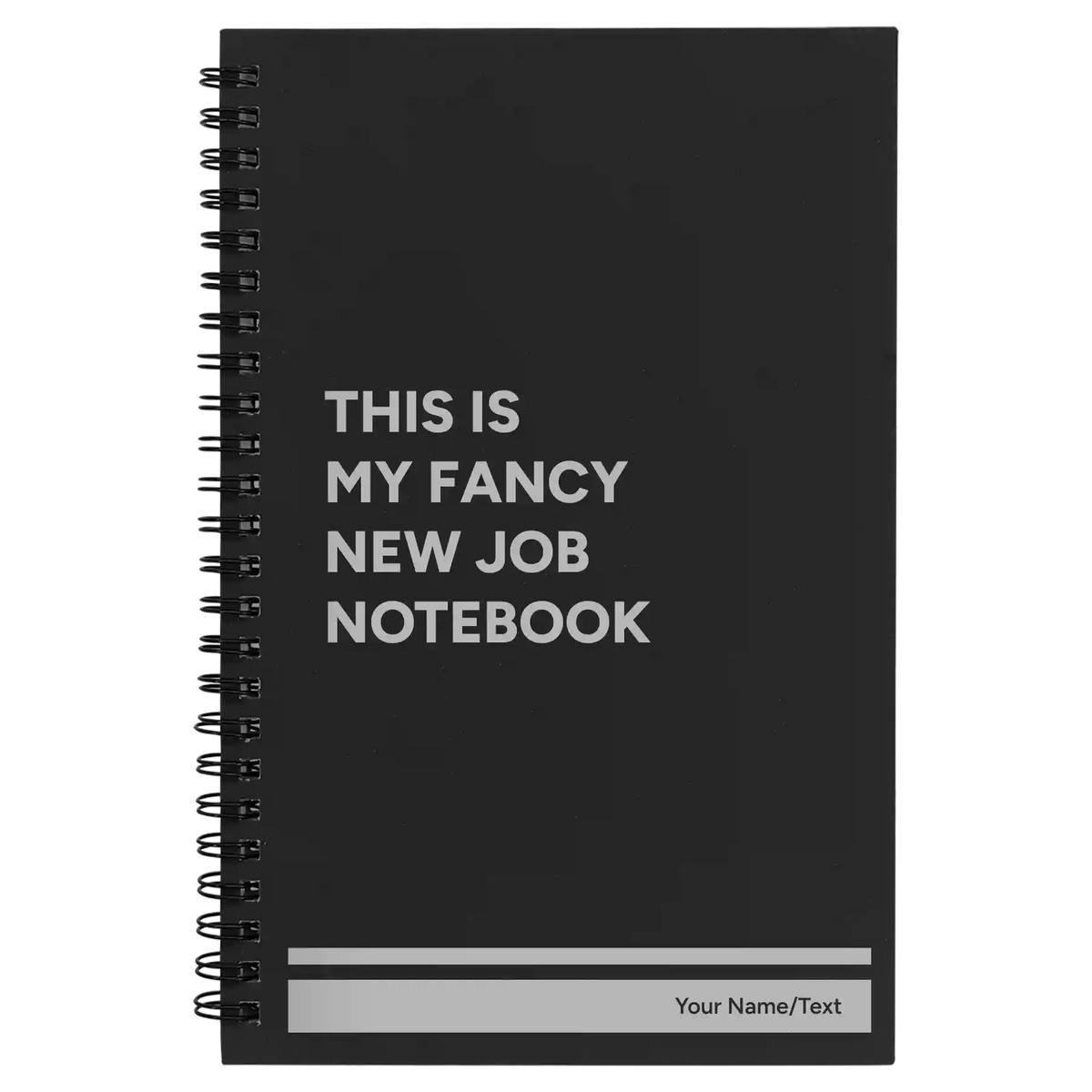 Personalized Fancy New Job Spiral Notebook (small) | Black