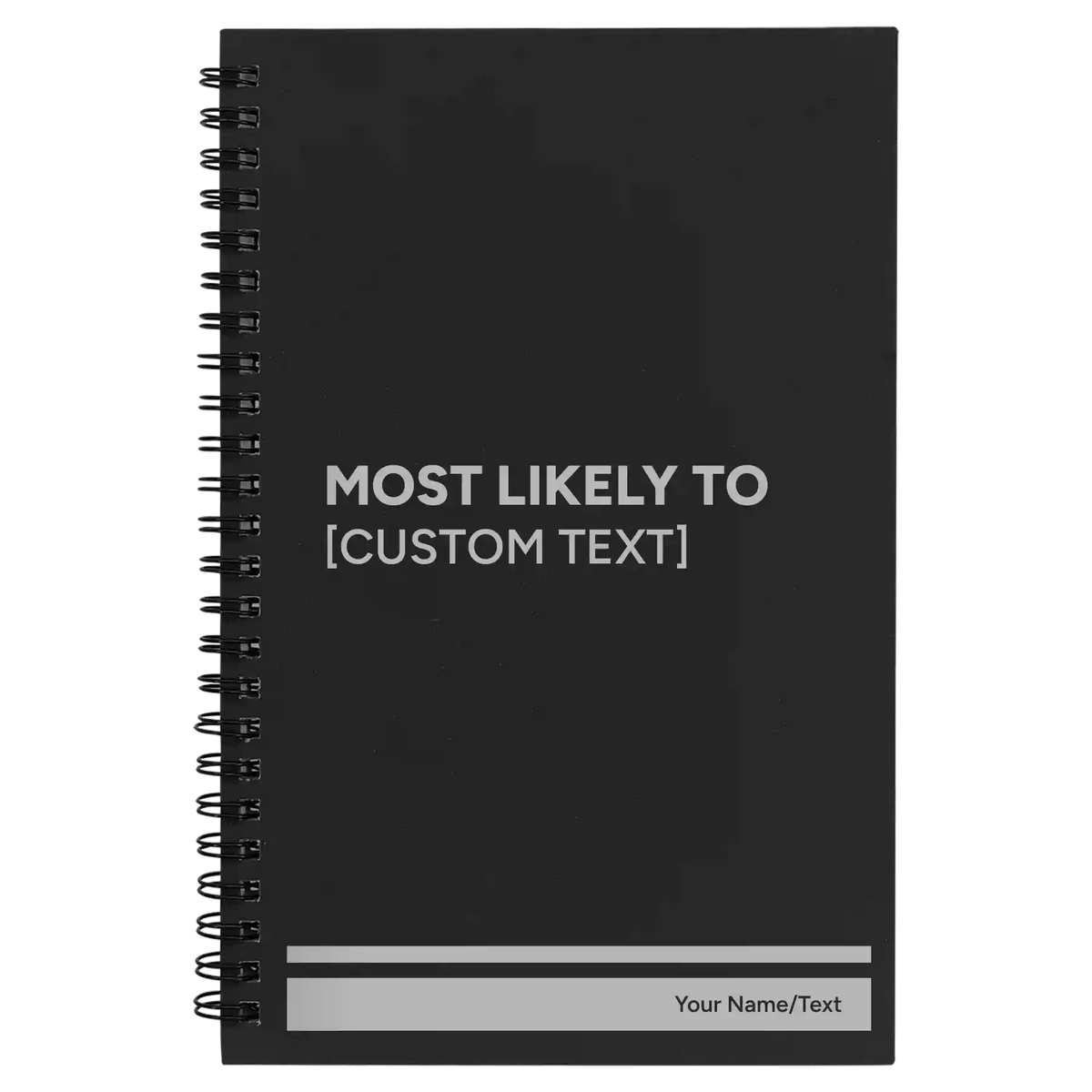 Personalized Most likely to Spiral Notebook (small) | Black