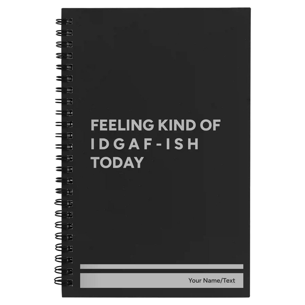 Personalized Idgaf ish Spiral Notebook (small) | Black