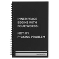 Personalized Inner Peace Spiral Notebook (small) | Black