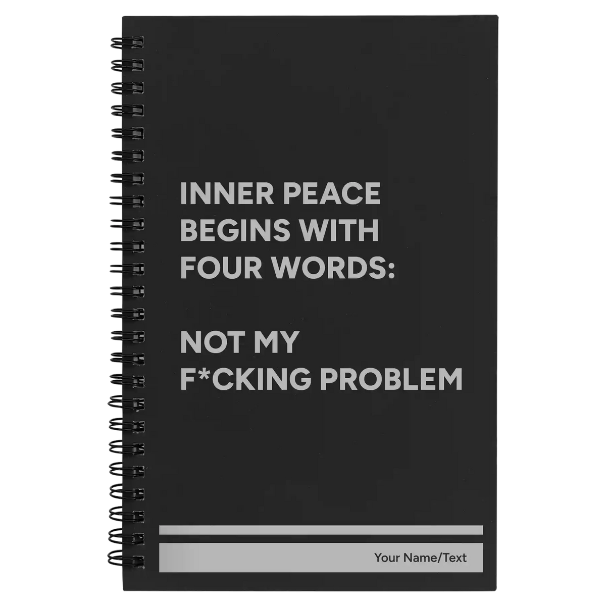 Personalized Inner Peace Spiral Notebook (small) | Black