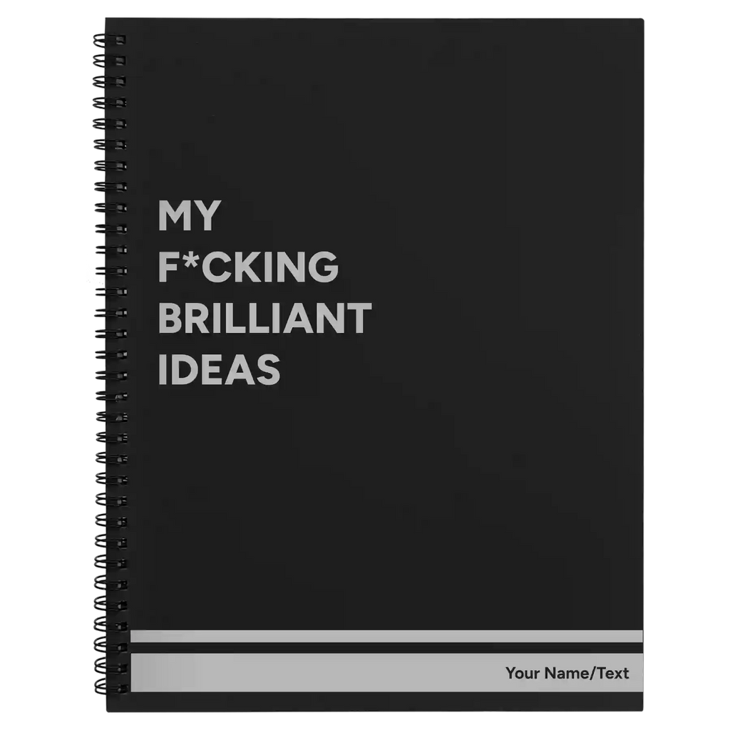 Personalized Fcking Brilliant Ideas Spiral Notebook (large) | Black
