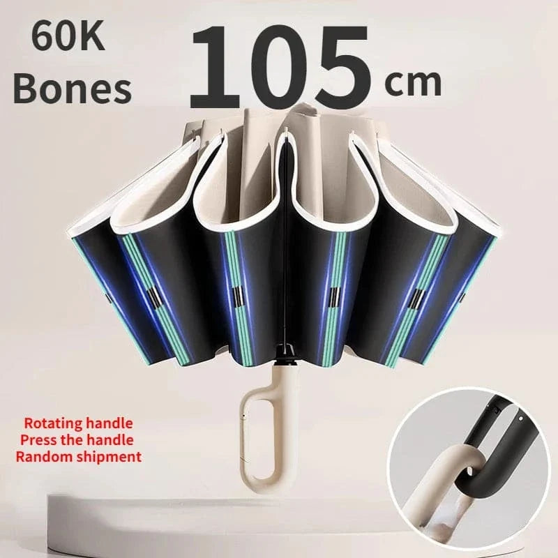 StormGuard Reverse Fold Umbrella | Windproof & UV Protection Travel Companion