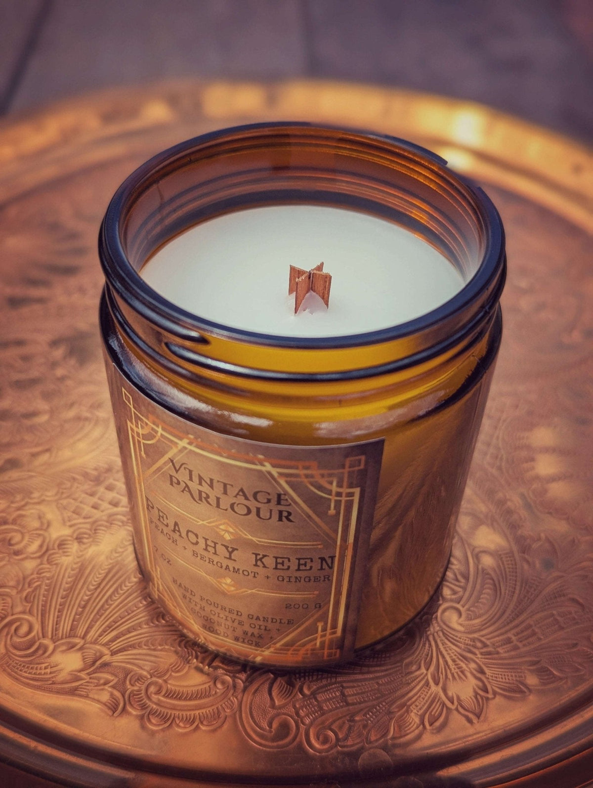 Art Deco Wooden-Wick Scented Candle