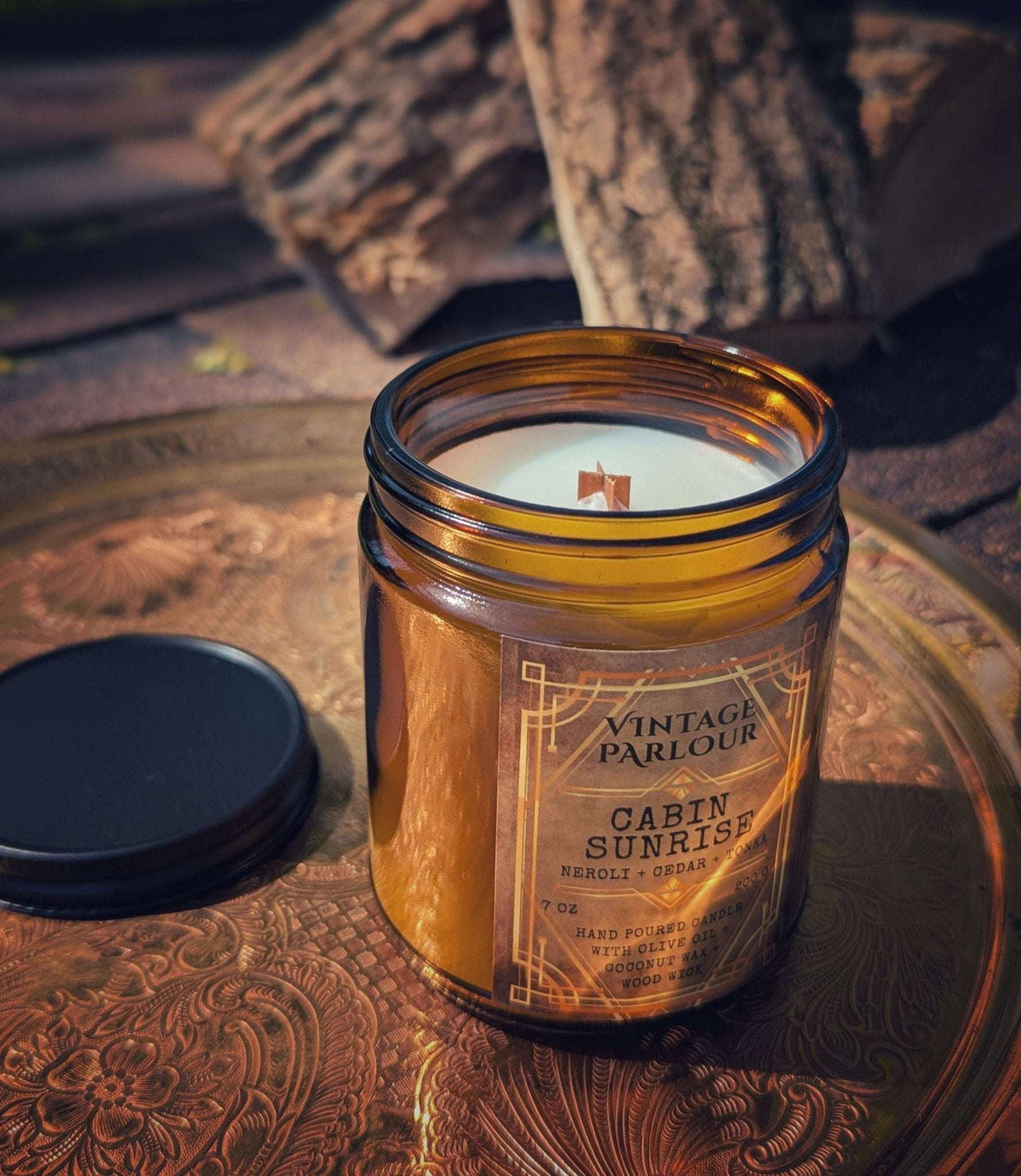 Art Deco Wooden-Wick Scented Candle
