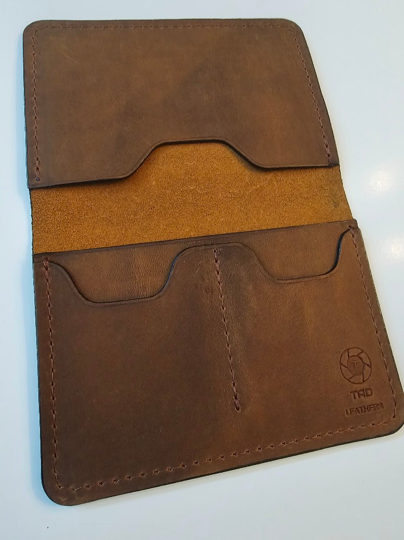 Crimson Ember Leather Passport Holder