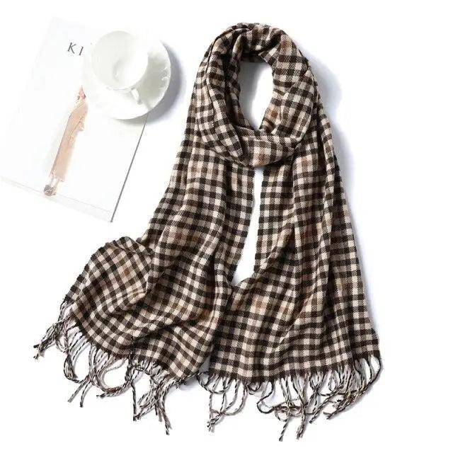 Women Winter Warm Scarf Shawl Fashion Plain  Soft Long Scarves For Women Casual Wear Travel Friendly Scarfs  Warm Winter Scarf Double Sided Thick Shawl Women Students Scarf
