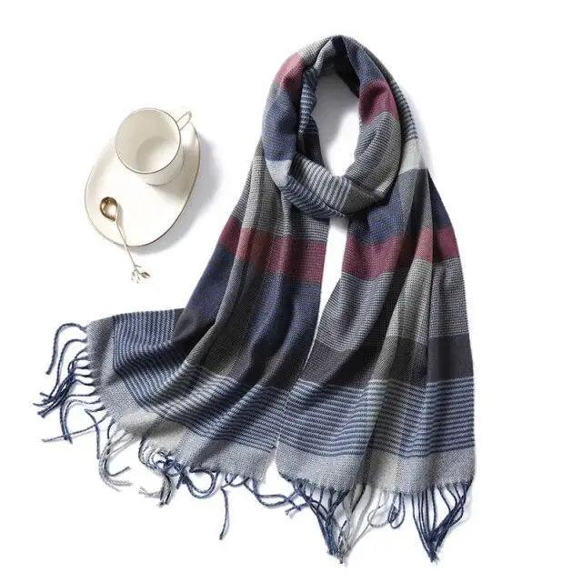Women Winter Warm Scarf Shawl Fashion Plain  Soft Long Scarves For Women Casual Wear Travel Friendly Scarfs  Warm Winter Scarf Double Sided Thick Shawl Women Students Scarf