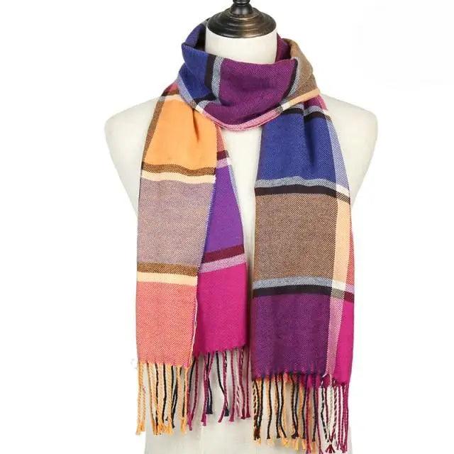 Women Winter Warm Scarf Shawl Fashion Plain  Soft Long Scarves For Women Casual Wear Travel Friendly Scarfs  Warm Winter Scarf Double Sided Thick Shawl Women Students Scarf