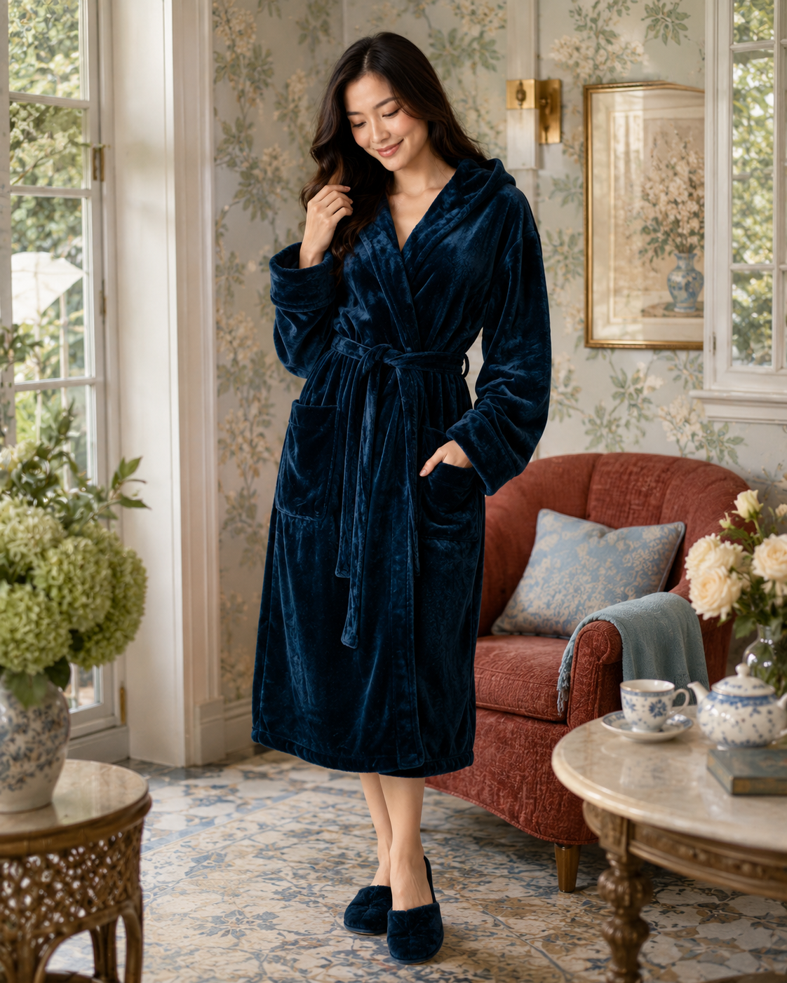 Women’s Plush Hooded Robe
