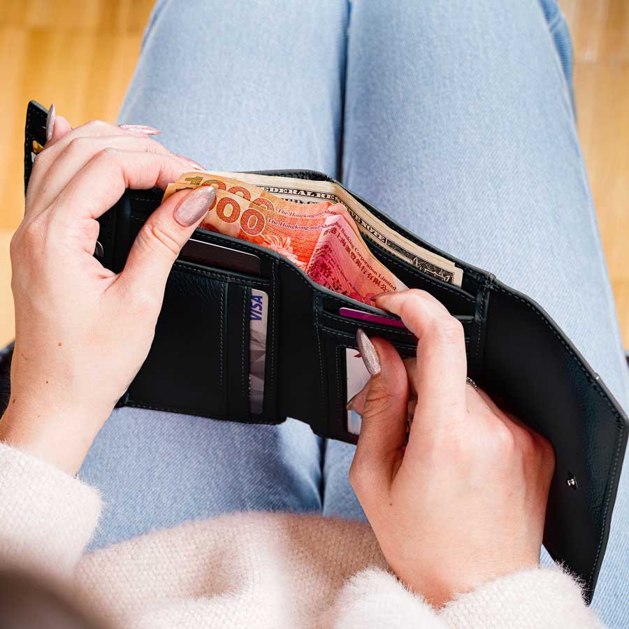 RFID Blocking Women's Leather Trifold Wallet